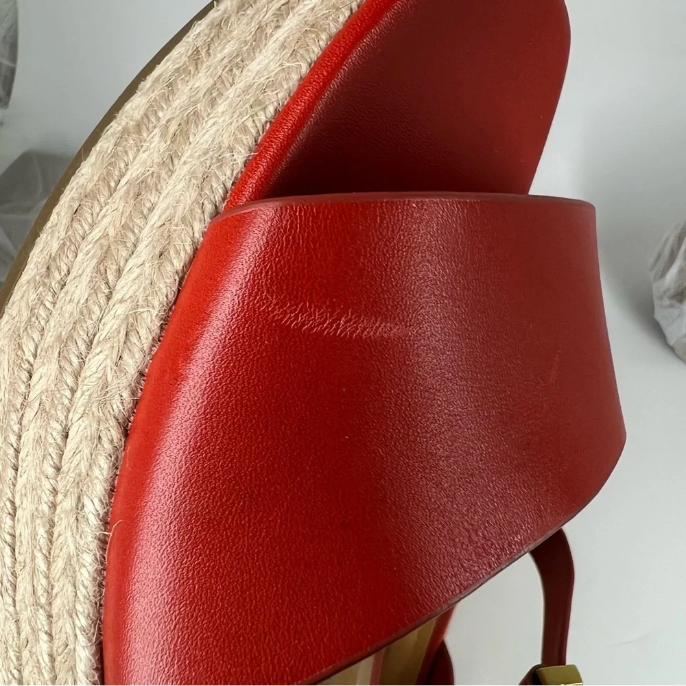 Franco Sarto Red Espadrille Wedge Sandals